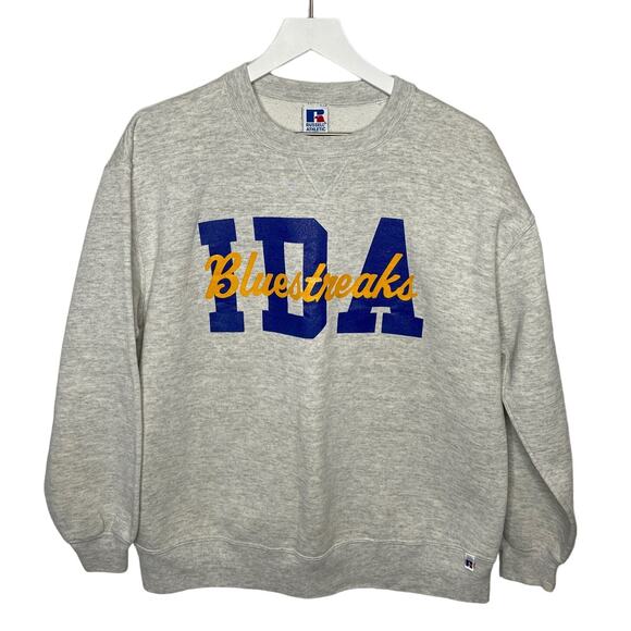 Vintage Russell Ida Bluestreaks Crewneck Sweatshirt Made in USA - Men's Size XL - Picture 1 of 4